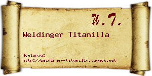 Weidinger Titanilla névjegykártya